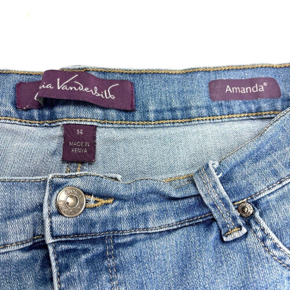 Gloria‎ Vanderbilt Amanda Straight Leg Women's size 14 Medium Blue Denim Jeans - Picture 2 of 4